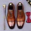 First Layer Cowhide Shoes Men's Four Seasons Brand Three Joints Genuine Leather Formal Business Leather Shoes Men