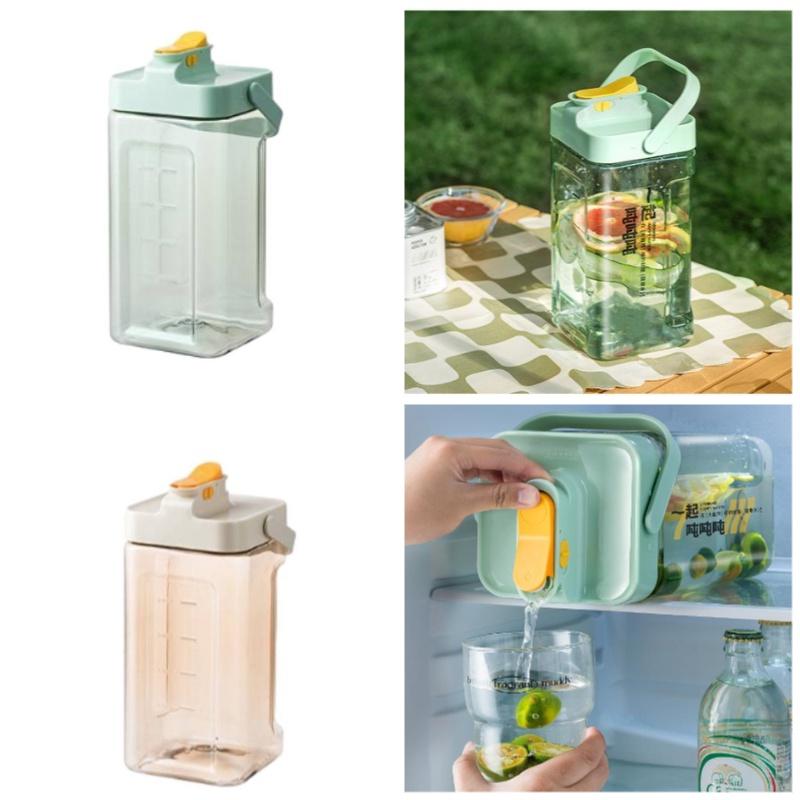 Large Capacity Modern Simple Style Ice Water Pitcher With Tap Green/white