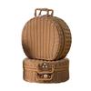 Handmade Travel Suitcase Vintage Picnic Basket Cosmetic Sundries Organizer Gift Box  Makeup