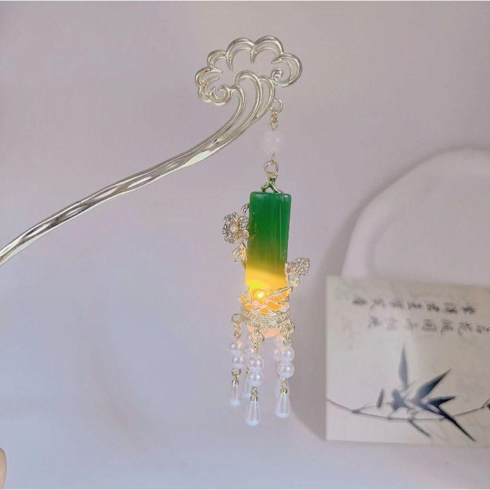 Luminescent Glowing Lantern Hairpin LED Light Butterfly Hairpin  Hair Sticks for Long Hair