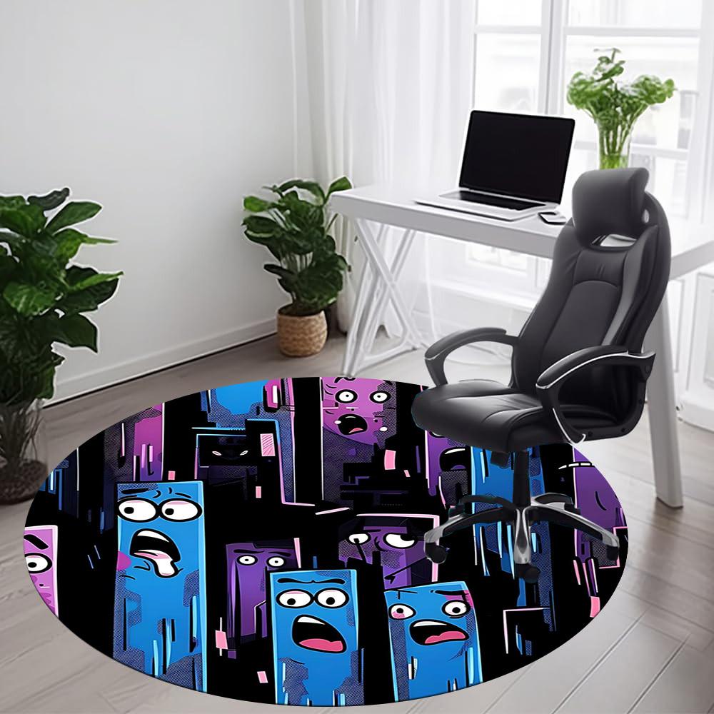 1PC Cartoon Characters Office Round Area Rug, Indoor Mat Suitable For Office, Under Office Chairs Bedroom Living Room Home Decor, Room DecoT1223083