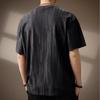 Men's Brown Textured Oversized Short-Sleeve T-Shirt Casual Loose-Fit Solid Color Comfortable Daily Top