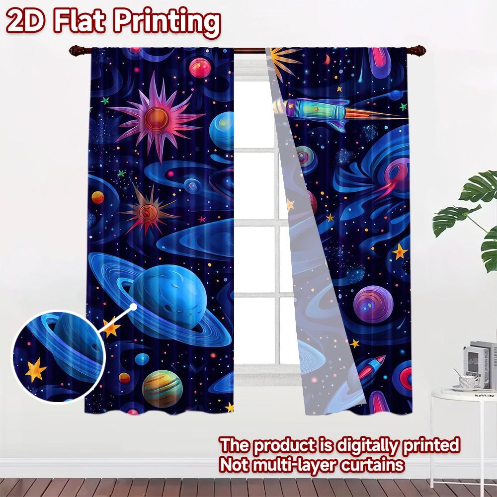 2D Flat Photography Backdrop Popular Backdrop Colorful Cosmic Journey 100% Polyester Birthday Party Use for Bedroom Wall