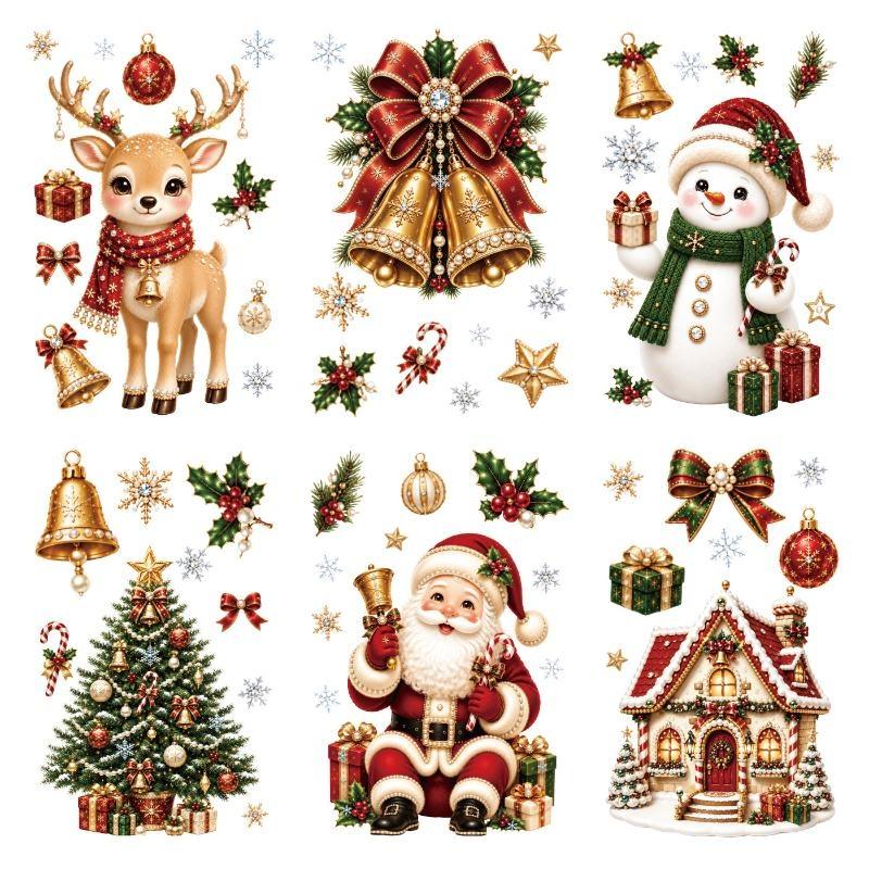 Natale 2027 Nuovi Adesivi per Finestra Babbo Natale Carino Renna Pupazzo di Neve Fiocco di Neve Xmas Adesivi per Vetro Decorazioni per Finestre di Casa Negozio Invernali Regali