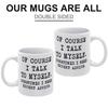 1pc 11oz White Mug with Double-sided Printed Humorous Style, Comfortable Grip, Durable Ceramic, Perfect Daily Coffee Tea Cup