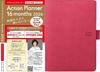 2026 Time Management Course Planner 16 Months Planner December Weekly Vertical A5 Italian Leatherlette Venice Type Grace Pink "Action 2026" 16-month