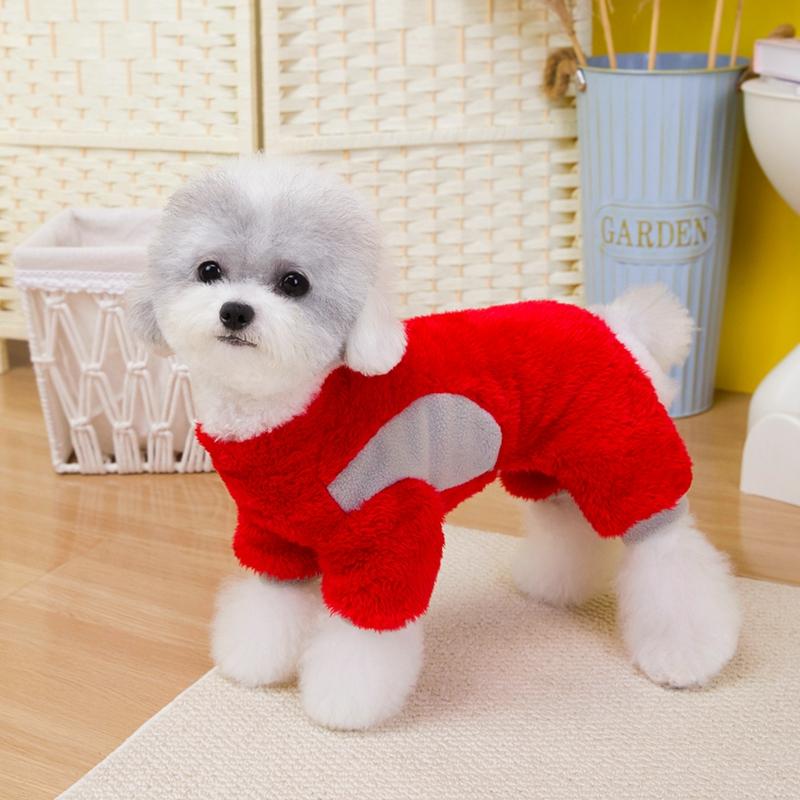 Dog Four-legged Velvet Jacket Autumn Winter Warm Coat
