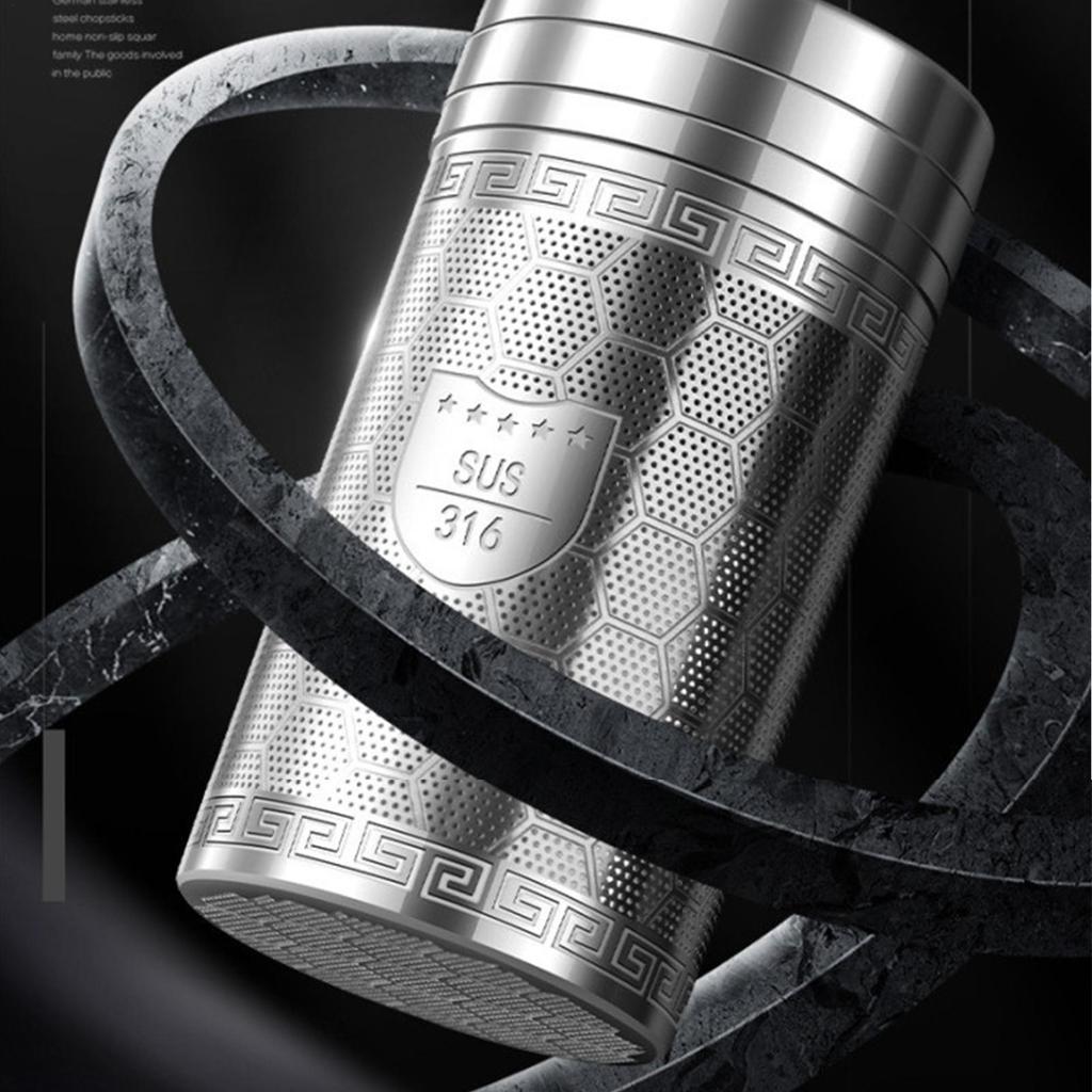 Infusore per Tè in Acciaio Inossidabile 316 con Coperchio Filettato Colino a Maglia Fine Filtro per Tè in Foglie Sfuse Strumenti per Cucina Bar Caffè Tè