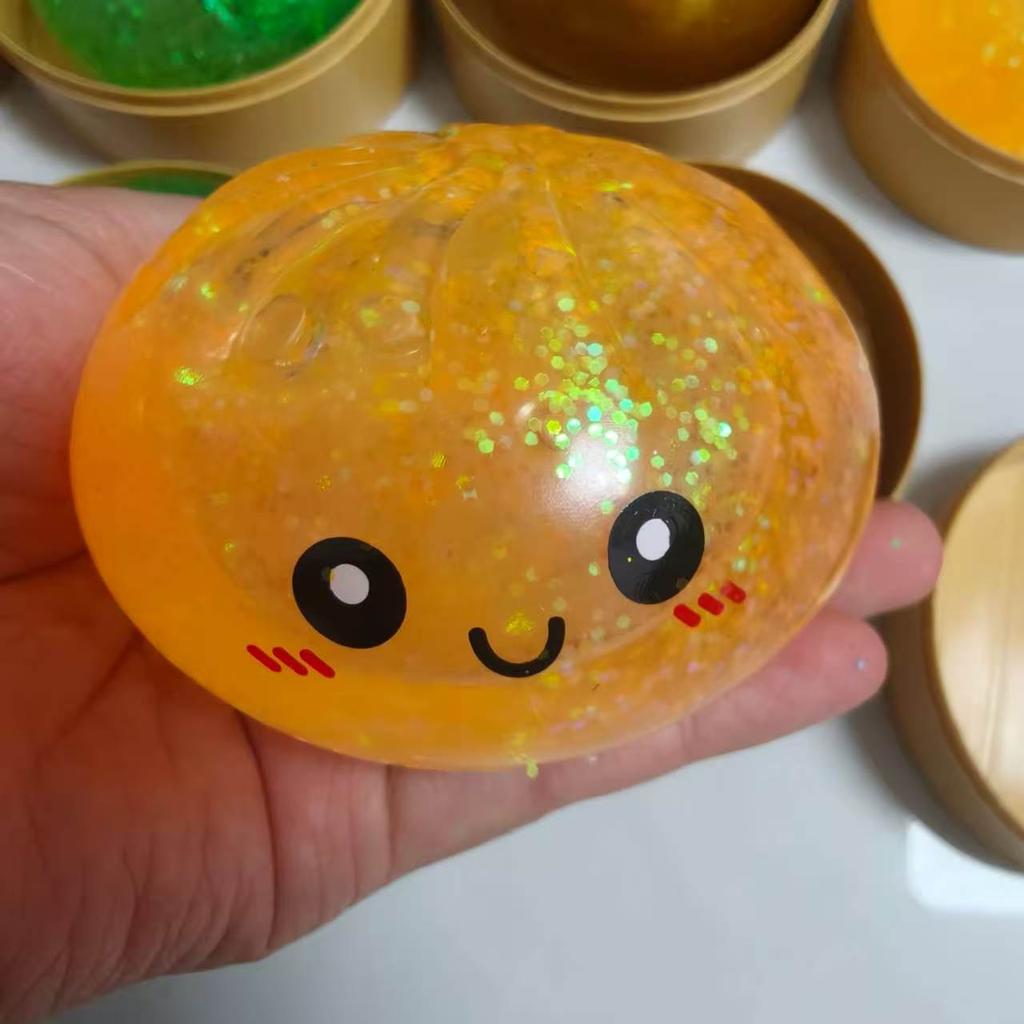 Glitter Dumpling Squishy with Box Dumplings Sensory Squeeze Toy for Stress Relief Fans Gift