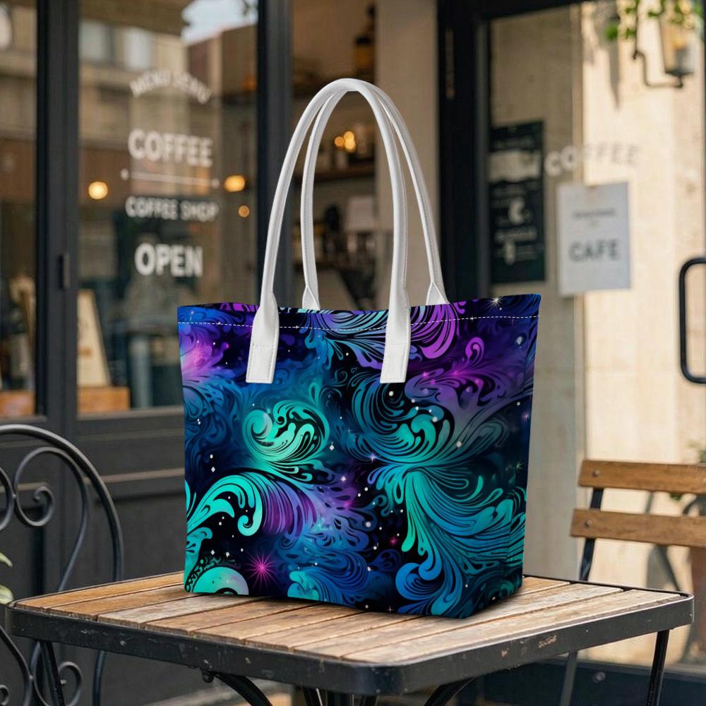 Galaxy Pattern Tote Bag Fashion Trendy Portable Shopping Bag for Daily Use