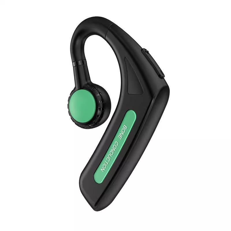 

Bluetooth M618 Bone Conduction Ear-hook Earphones: Private Mold, Non-In-ear, Business & Sports Stereo. зелений/чорний
