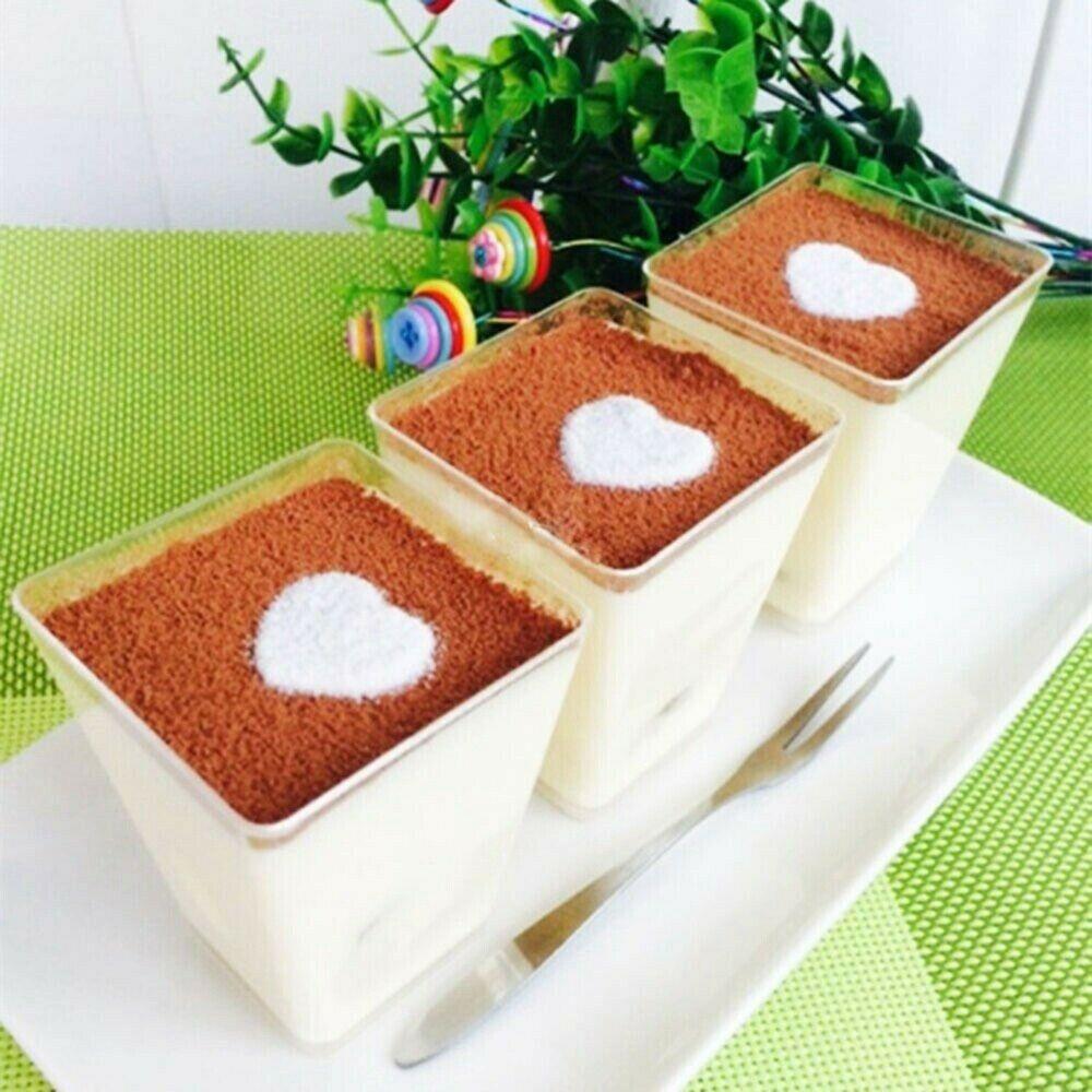 25pcs 60ml Mini Dessert Cups Square Plastic Cups Reusable Jelly Mousses Appetizer Cup Food Container Party Birthday Decor