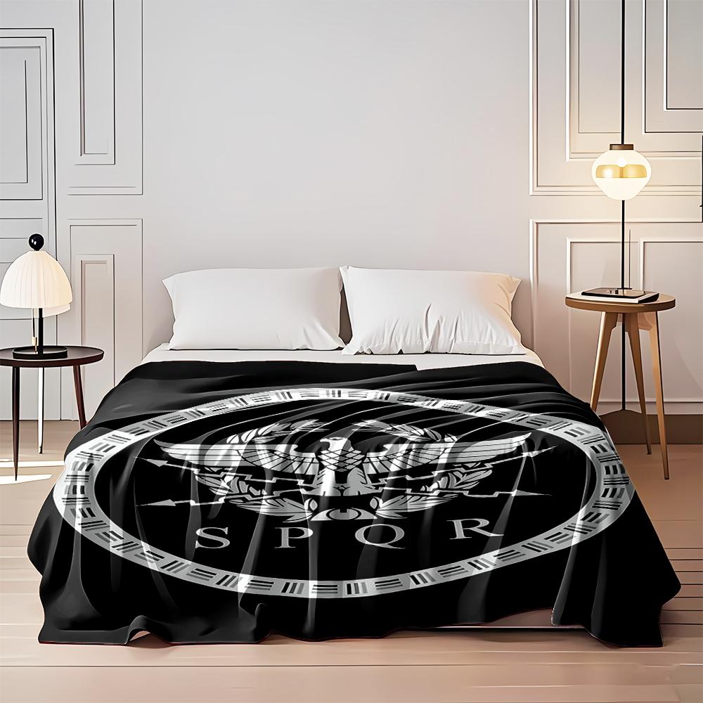 Roman Eagle SPQR Emblem Design Blanket, Flannel Blanket for Bedroom, Living Room, Sofa, and Nap Sofas