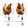 Realistische Hühnerstatuen, Acryl-Hahnstecker, Tierskulpturen-Dekor, Hühnerornamente Gartenkunst-Dekor für Hinterhof-Terrasse