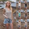 Summer Women's V-Neck Solid Colour Backless Knit Tie Small Tank Top