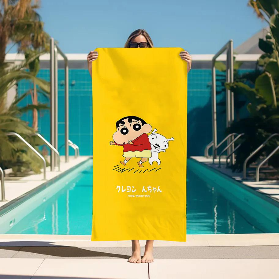 Large Bath Towel C-Crayon Shin-chans Turban for Hair Drying Spa Sauna Quick Drying Towels Bathroom Bathroom Set Accessories Home