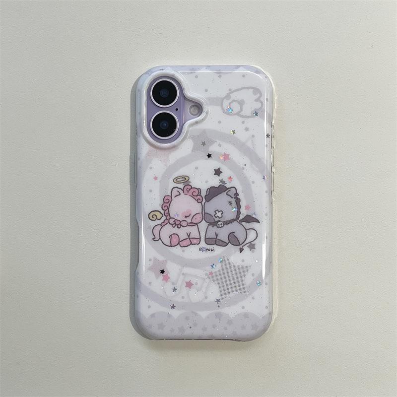 

Double Layer Little Pony iPhone 14/13 Case - Anti-drop, Compatible with Apple 17/16/15 PROMAX iPhone 15