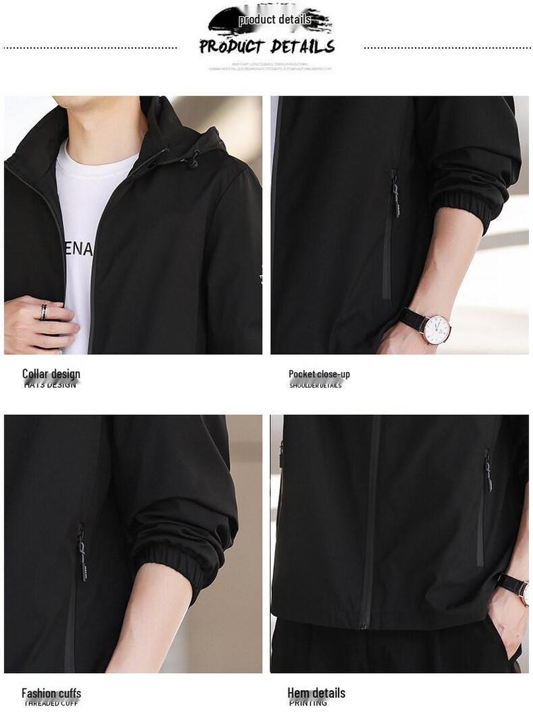 Men's 2022 Autumn Casual Hooded Jacket | Slim Fit & Trendy Fashion, Customizable Logo
