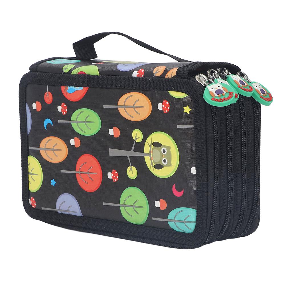 Färgpennfodral Pennhållare med dragkedja Stor kapacitet Pennfodral Vikbar Färgpennväska Tecknad