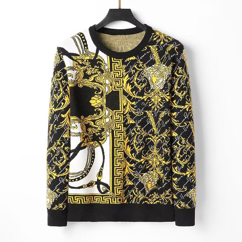 Men's Cashmere Sweater - Round Neck Bee Pattern Knitwear, High-Grade Warm Autumn/Winter Pullover