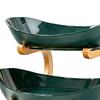 Multi Layer Fruit Basket with Bamboo Stand, Plastic Tiered Snack Tower for Candy Nuts, Space Saving Kitchen Counter Organizer for Living Room