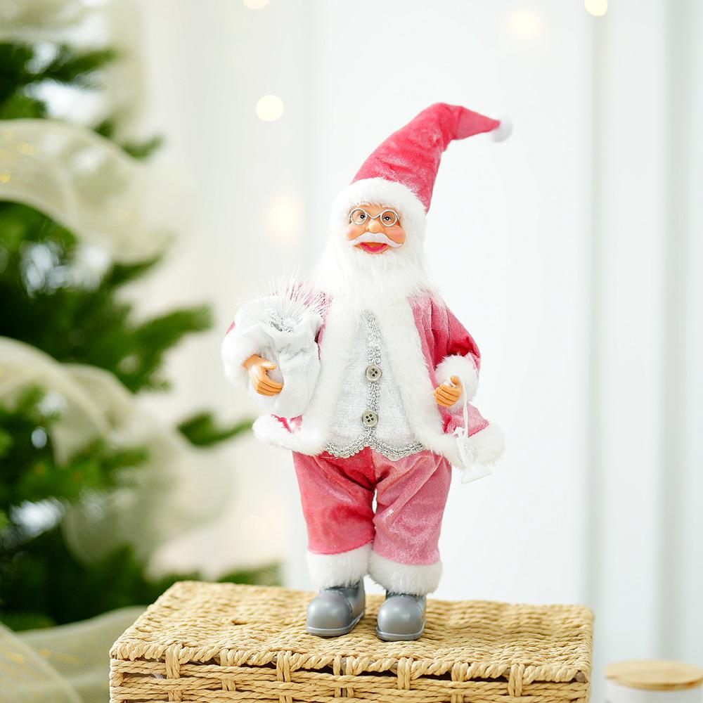 30cm Cute Santa Claus Doll Standing Santa Claus Statue 2025 Xmas Tree Ornament Christmas Decor Home Navidad Gift New Year 2026