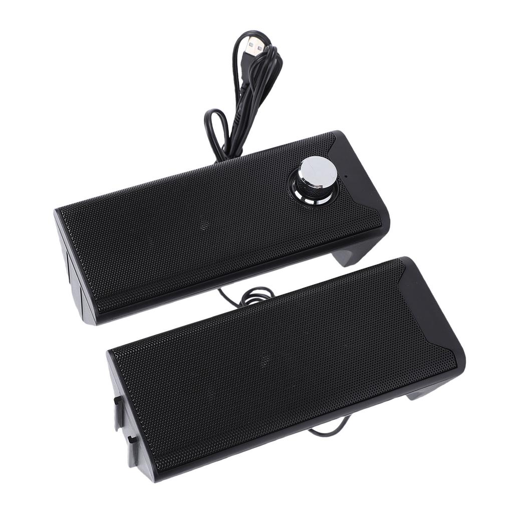 2 In 1 Computer Speaker with Volume Knob USB Plug and Play 35mm Sound Input Gaming Speakers for PC Laptop Desktop
