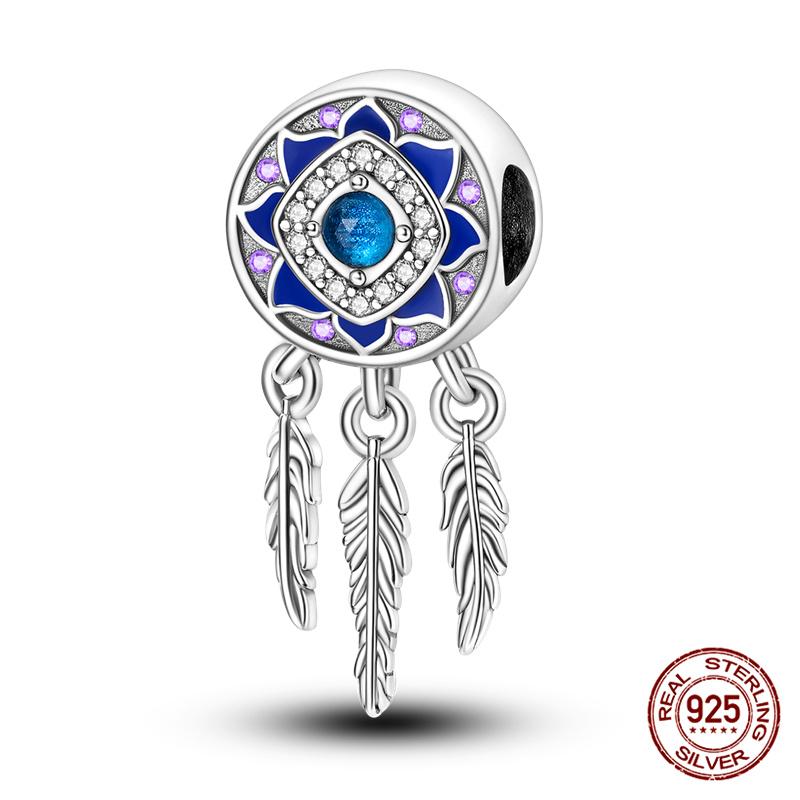 Compatible With Charm Bead Charms Ideal For Authentic Bracelets 100 copper Blue Dream Catcher Beaded Do It Yourself Jewellery Making Womens Gifts