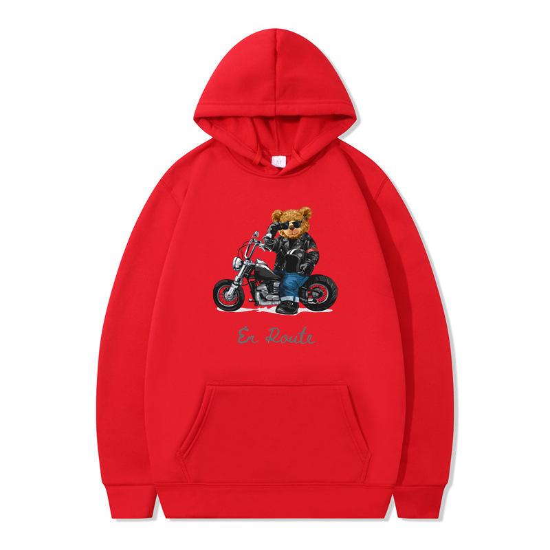 Wintersportwagen Reiches Bärenmuster Bedruckte Hoodies Modische Lässige Sportliche Langärmelige Herren- und Damen-Unisex-Kapuzensweatshirts