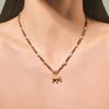 Medieval Natural Stone Beaded Maillard Stacked Necklace Light Luxury Niche Fashion Collarbone Chain Necklace