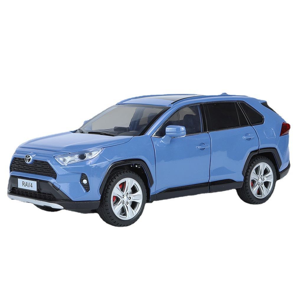 1/24 Scale Toyota RAV4 Off-Road SUV Model Car Metal Diecast Vehicle Simulation Collection Sound & Light Toy for Kids Boys Gift