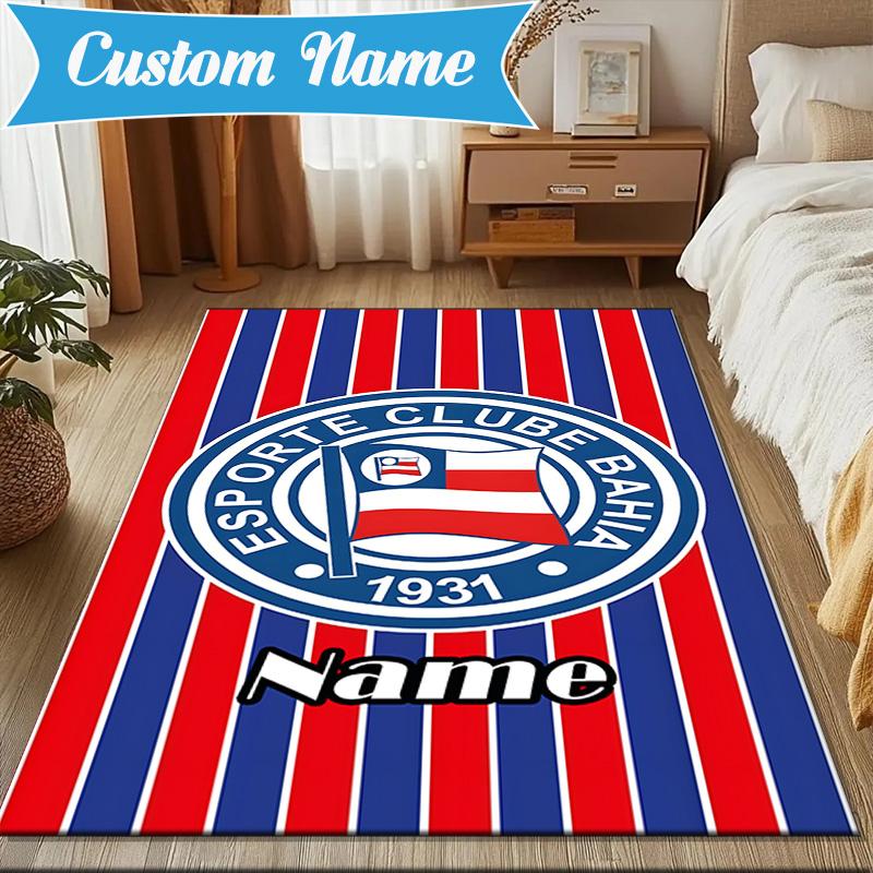 Custom Name Esporte Clube Bahia Crest Rug Game Carpet, Floor Mat for Bedroom Living Room Entryway Rug, Home Decor Idea Gift for Christmas birthday