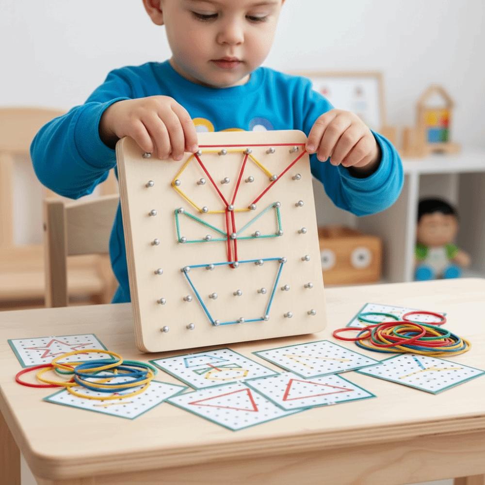 Graphics Geometry Puzzle Nail Board Geometric Shape Geometry Educational Toy  Children Toddler