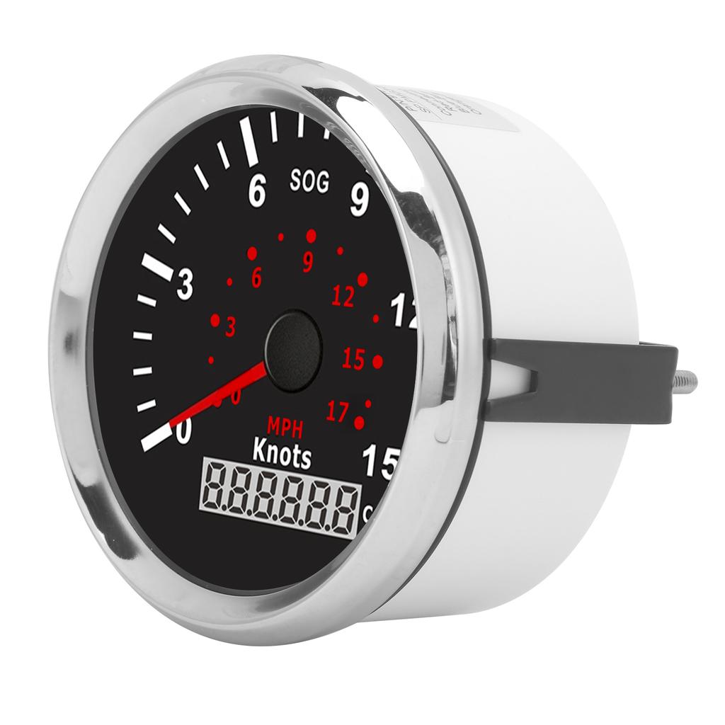 85mm GPS Speedometer 0‑17MPH 15 Knots IP67 Red Backlight LCD Display for 12 24V Cars Boats Yachts RVs