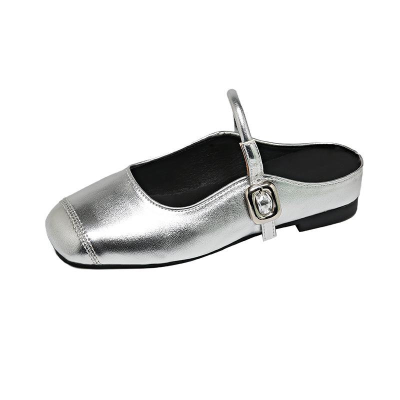 New Style Height-increasing Flip-flops - One-piece Slip-on Shoes. Women s Headband Half Flip-flops. 34 серебряный