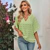 Top Pullover Casual da Donna a Manica Corta con Scollo a V e Vestibilità Ampia, Blusa Monocromatica, Camicia a Mezza Manica, Primavera Estate S-XL