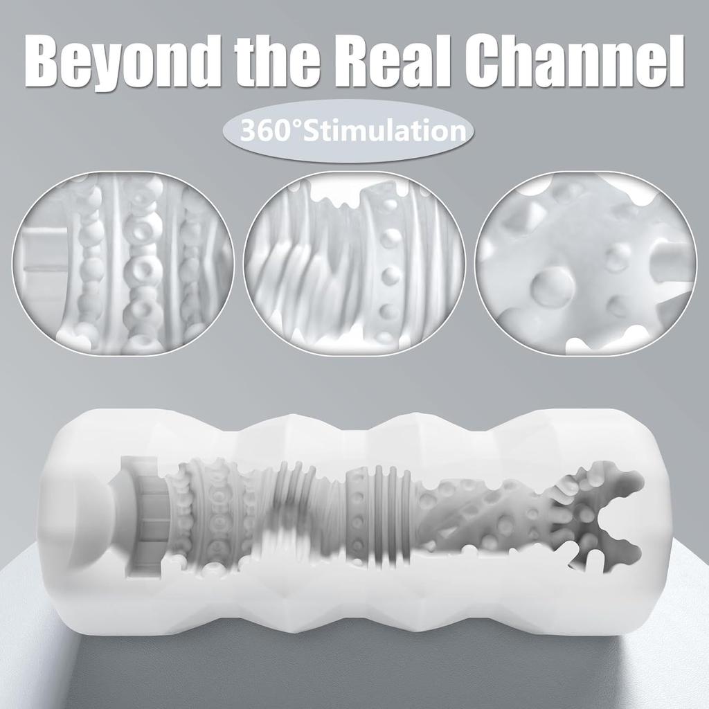Male Masturbator Sex Toys - Pocket Pussy Stroker, TPE Male Masturbation Sleeve with 3D Textured, Penis Training Blowjob Sex Toy for Men