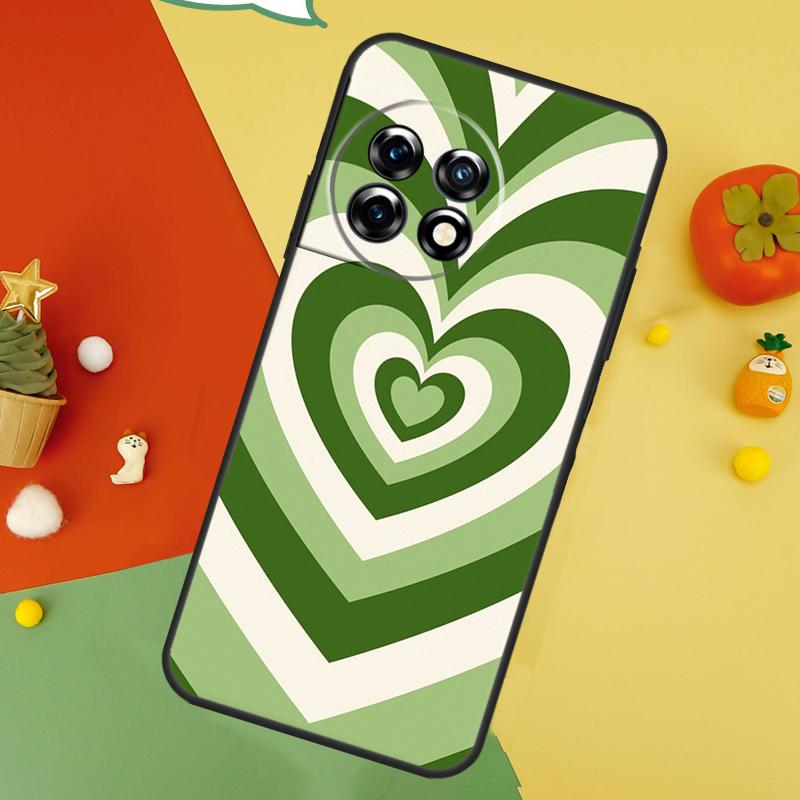 Sage Green Coffee Love Heart Latte Case For OnePlus 9 10 Pro 11 12 13 15 13T 13R 12R 10T 8T Nord 5 CE 2 3 4 Lite N20 N30 Cover