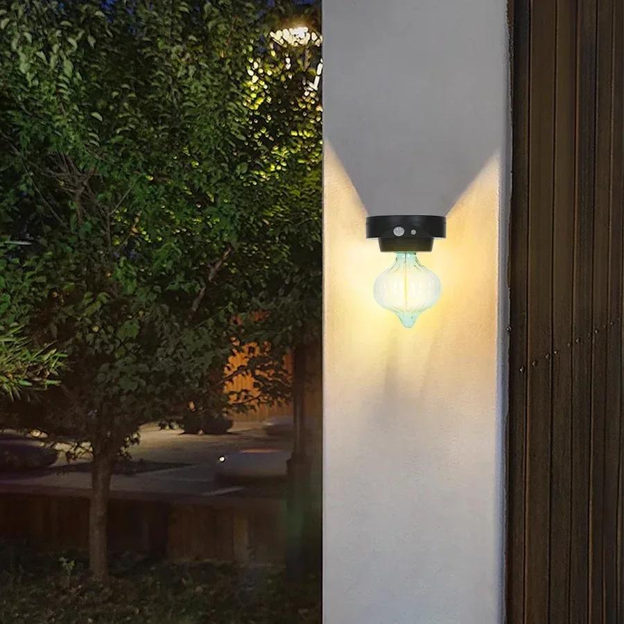 New Solar Tungsten Lamp Three Lighting Modes With Induction Outdoor Villa Garden Courtyard Waterproof Decoration Wall Lamp