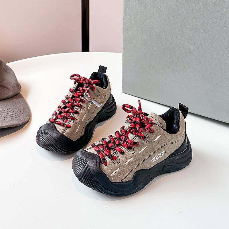 

Children s autumn sports shoes2026New solid color running shoes for boys and girls, anti-collision casual shoes for older children 22Inner Length14.2cm хаки