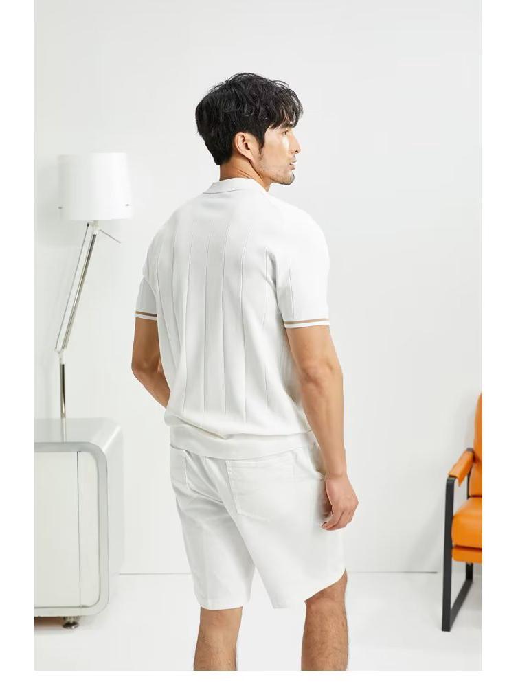 Men's Short-Sleeve Polo Shirt: Youthful, Fashionable, Japanese-Style Summer 2023 Design