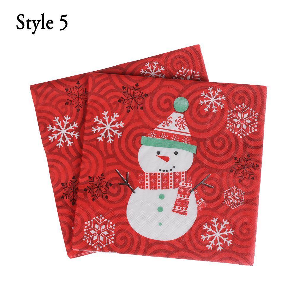 Home Decorative Santa Claus Table Decor Serviette Towel Christmas Decoration Printing Paper Napkin