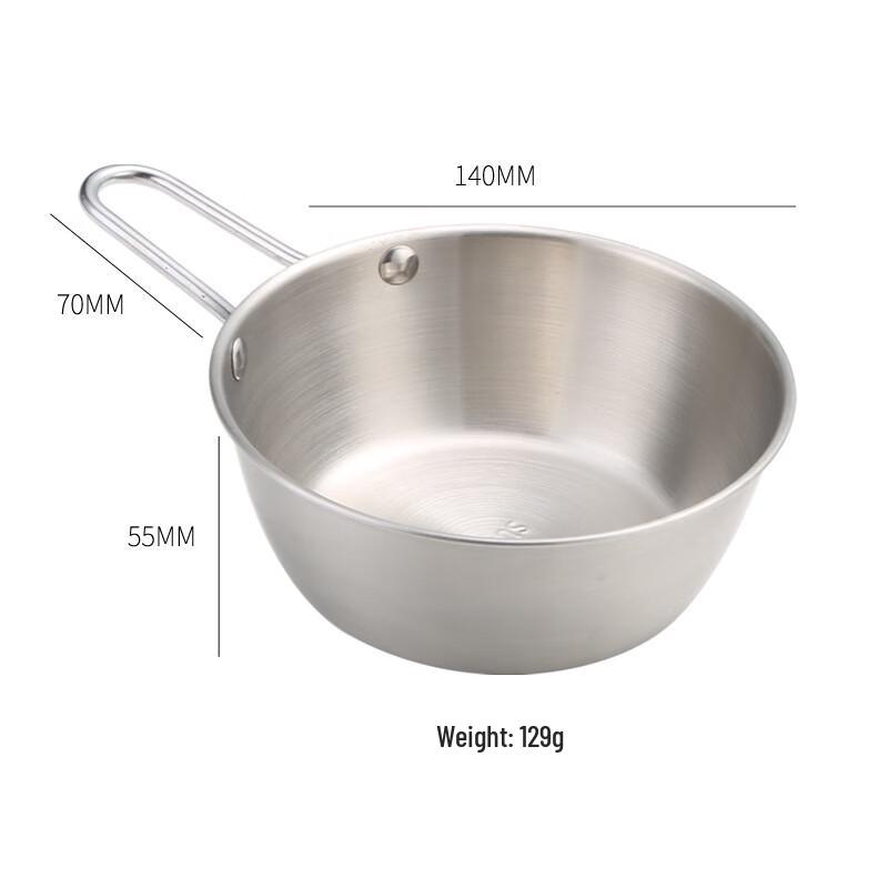 ZISIZ Stainless Steel Rice Wine Bowl with Handle