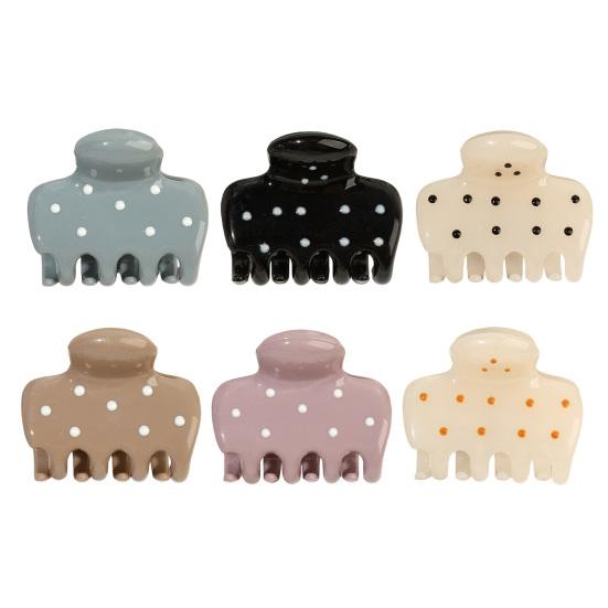 huaqianguhh Hair Claw for Women, Small Size Back Head Clip, Dot Print Shower Claw, Korean Style Accessory Thin