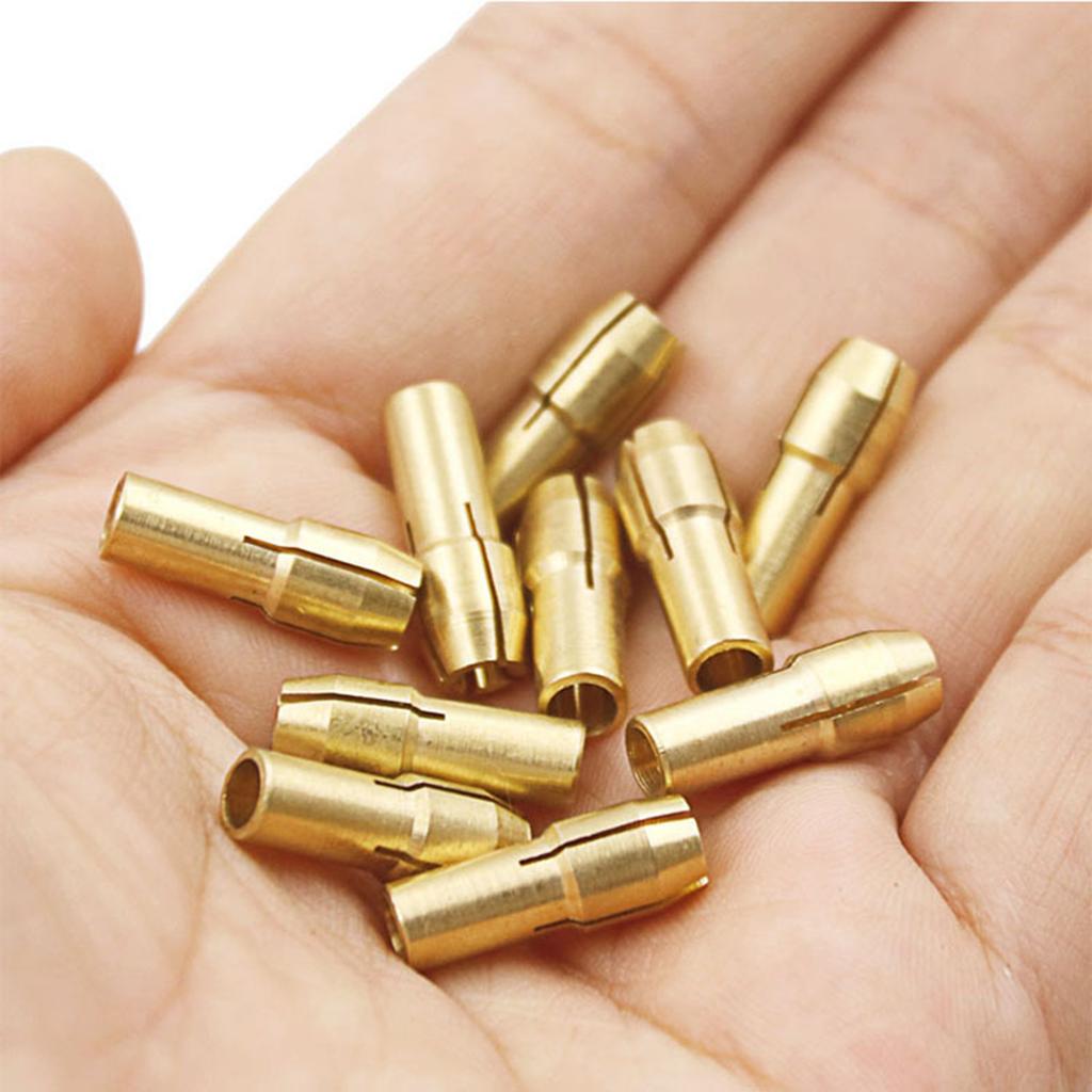10Pcs Mini Drill Chucks Adapter 0.5mm-3.2mm Dremel Mini Drill Chucks Chuck Adapter Micro Collet Brass For Power Rotary Tool