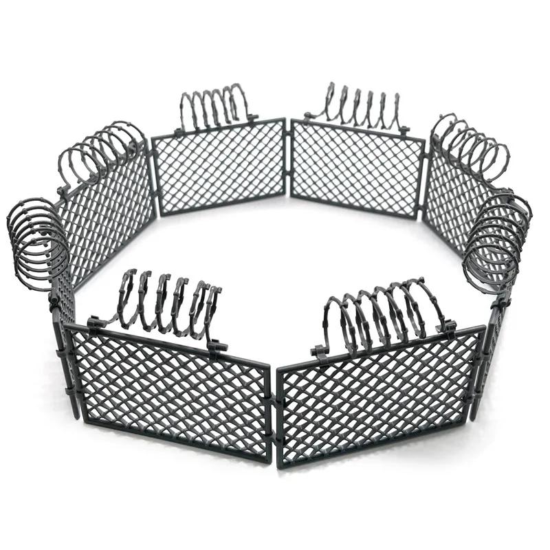 Building Blocks MOC Building Blocks Protective Mesh Wire Mesh Spring Military Fence War Scene DIY Accessories Plastic Toys