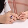 925 Sterling Silver Women's solitaire Ring Big Natural round 12.0mm Amethyst simple design Fine Jewelry for birthday party gifts
