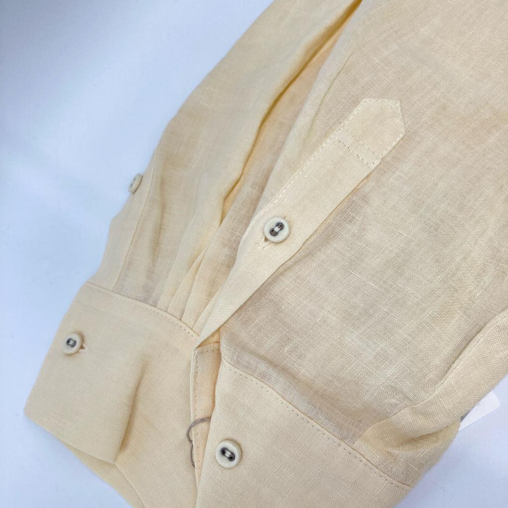 LOISIR Yellow 100% Linen Shirt Maxi Dress Dress F yellowUsed