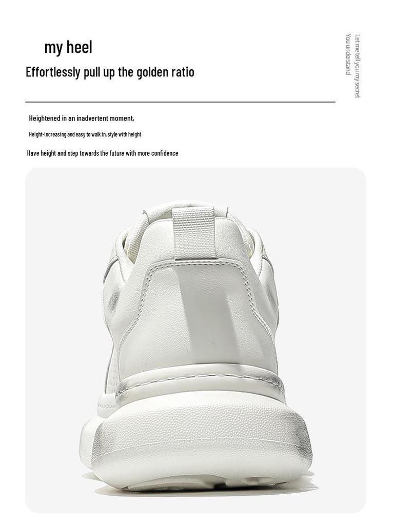 Mopei Men's Summer Cowhide Casual Sneakers - Soft Sole, Shock Absorption, Breathable, Versatile, Comfortable Dad Shoes.