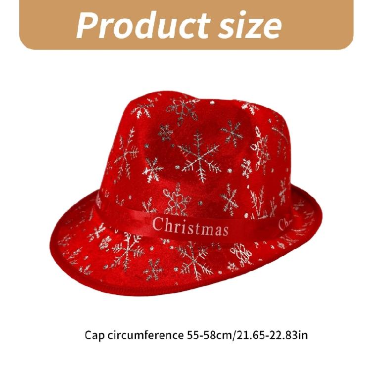 Cappello a Cilindro con Motivo di Paillettes per Festival di Natale Celebrazione Festiva Cappello Travestimento di Natale Accessori per Costumi Cappello Panama